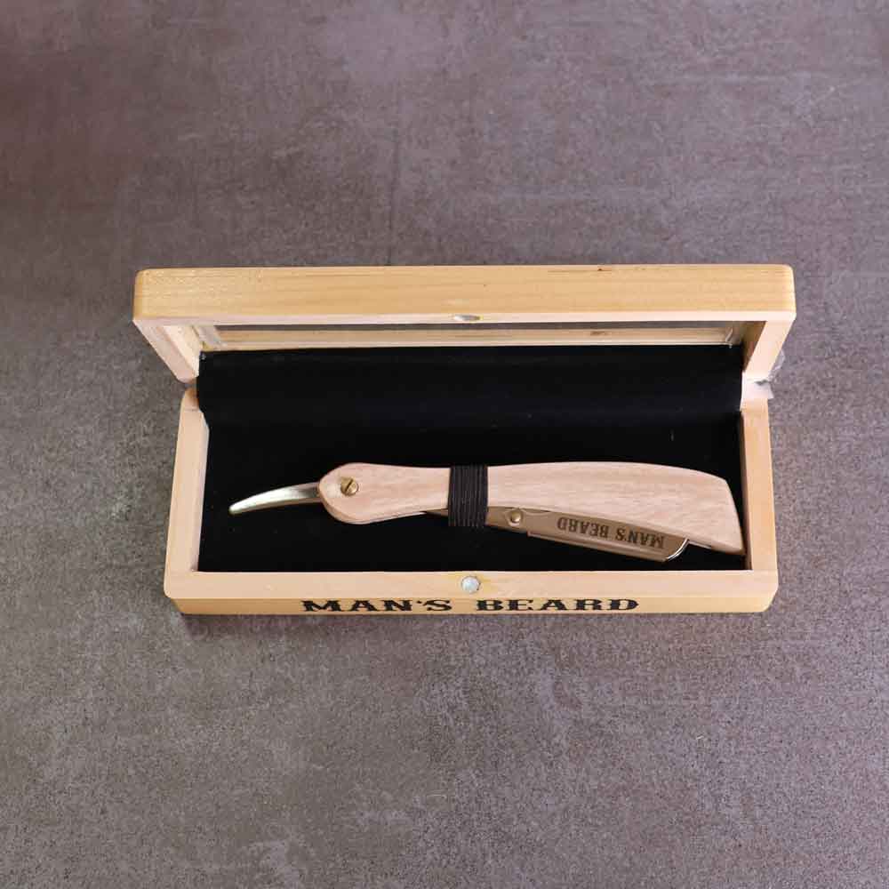 Coffret shavette blanche ouvert